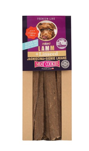 MILORD Suszony przysmak dla psa Jagnięcina z Siemieniem Lnianym