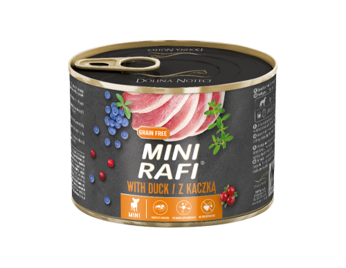 RAFI Mokra Karma dla Psa Rasy Mini z Kaczką 185g
