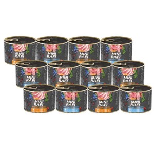 RAFI Mokra Karma dla Psa Rasy Mini z Kaczką i Jagnięciną 12x185g