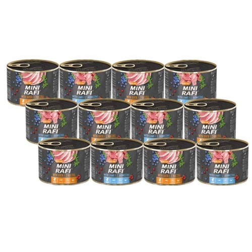RAFI Mokra Karma dla Psa Rasy Mini z Kaczką i Jagnięciną 12x185g