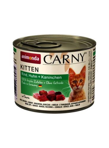 ANIMONDA Carny KITTEN Wołowina Kurczak Królik 200g