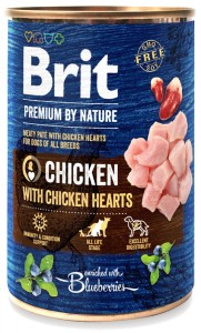 BRIT Premium by Nature Chicken Hearts Puszka 400g