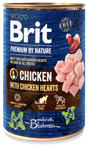 BRIT Premium by Nature Chicken Hearts Puszka 400g