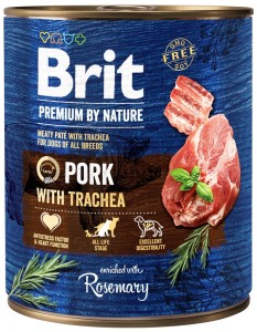 BRIT Premium by Nature Pork with Trachea Puszka 800g