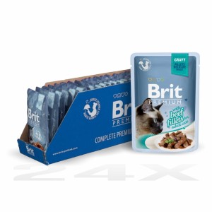 BRIT Premium dla kotów z wołowiną w sosie 24x85g