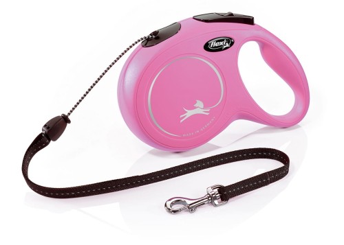 FLEXI Smycz New Classic M linka 8m 20kg Różowa