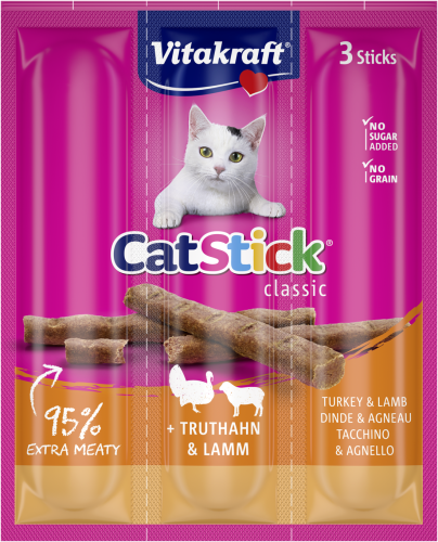 Vitakraft Cat Stick Mini Indyk Jagnięcina 18g