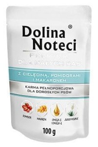 DOLINA NOTECI dla psów małych ras CIELĘCINA POMIDORY MAKARON 100g