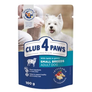 CLUB 4 PAWS Adult Small Breeds Jagnięcina w Sosie Saszetka 100g