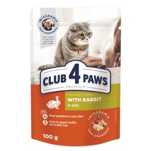 CLUB 4 PAWS PREMIUM dla kotów Królik w galaretce 100g