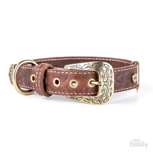 MyFamily EL PASO Obroża Skórzana Brązowa S 1200