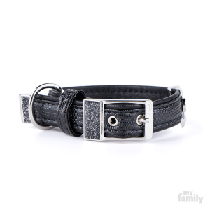 MyFamily SAINT TROPEZ Obroża EkoSkóra Czarna S+ 1091