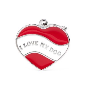 MyFamily Charms adresówka identyfikator HEART I LOVE MY DOG