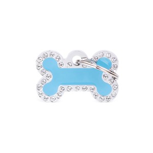 MyFamily Glam adresówka identyfikator Light Blue Small Bone