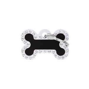 MyFamily Glam adresówka identyfikator Black Small Bone