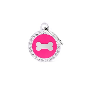 MyFamily Glam adresówka identyfikator Pink Circle Bone