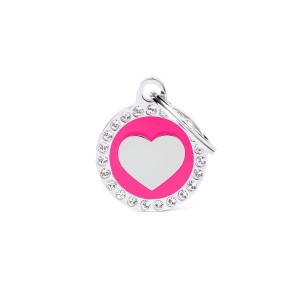 MyFamily Glam adresówka identyfikator Pink Circle Heart