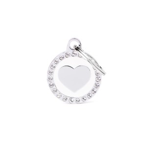 MyFamily Glam adresówka identyfikator White Circle Heart