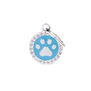 MyFamily Glam adresówka identyfikator Light Blue Circle Paw