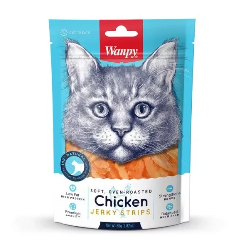 Wanpy dla kota - Delikatne paseczki kurczaka pieczone w piecu 80g