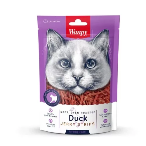 Wanpy dla kota - Kawałki kaczki pieczone w piecu 80g