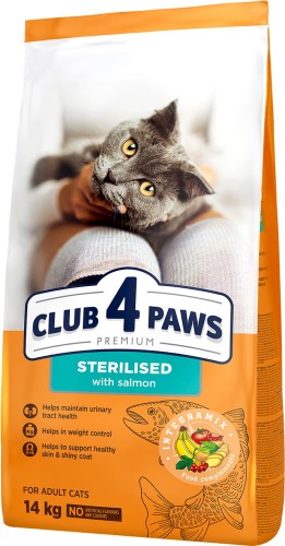 CLUB 4 PAWS Adult Sterilised Salmon 14kg