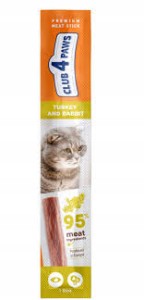 CLUB 4 PAWS cat stick przysmak dla kota o smaku indyka i królika 5g