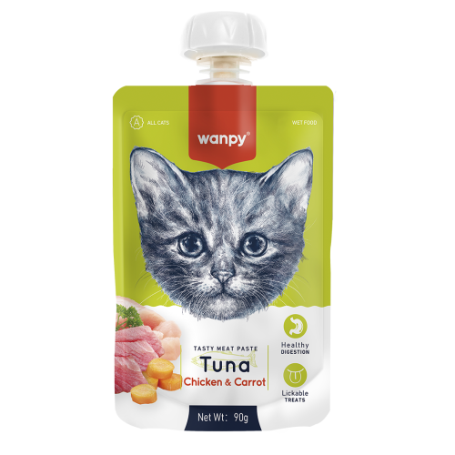 Wanpy - pasta dla kota tuńczyk kurczak marchewka 90g