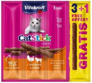 Vitakraft Cat Stick Mini Indyk Jagnięcina 3+1 gratis