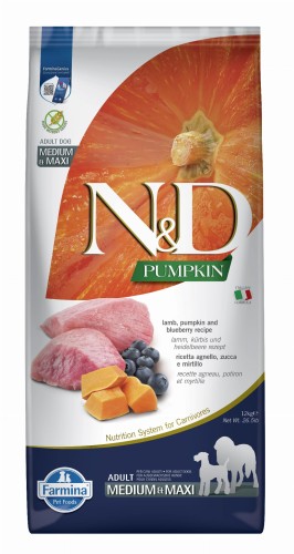 Farmina N&amp;D Dog PUMPKIN Lamb &amp; Blueberry Adult Medium &amp; Maxi 12kg