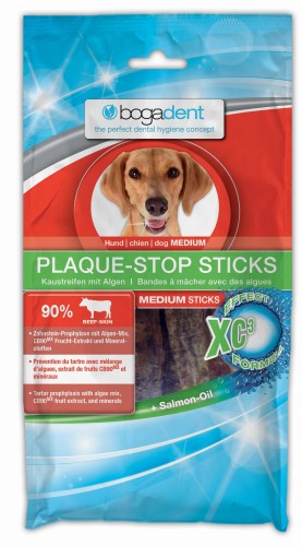 Bogadent PLAQUE-STOP STICKS MEDIUM enzymatyczny przysmak z algami dla psów średnich ras 100g