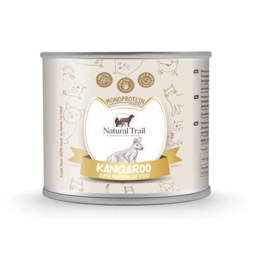 NATURAL TRAIL Monobiałkowa puszka dla kota o smaku Kangura 185g