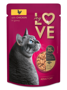 6 * MY LOVE Saszetka dla kotów 85g Kurczak w sosie