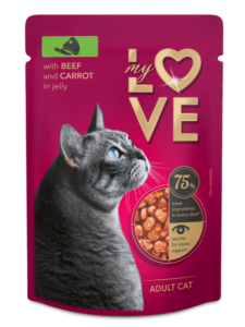 24 * MY LOVE Saszetka dla kotów 85g Wołowina i marchewka w galaretce