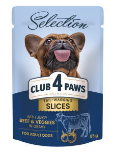 CLUB 4 PAWS Selection 12x85g Wołowina z Warzywami w Sosie Karma dla Psa