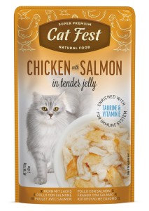Cat Fest Saszetka dla kota Chicken with Salmon in jelly 70g