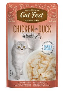 Cat Fest Saszetka dla kota Chicken with Duck in jelly 70g