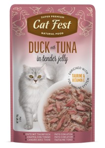 Cat Fest Saszetka dla kota Duck with Tuna in jelly 70g