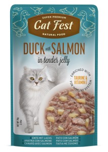 Cat Fest Saszetka dla kota Duck with Salmon in jelly 70g