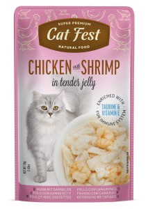 Cat Fest Saszetka dla kota Chicken with Shrimp in jelly 70g