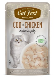 Cat Fest Saszetka dla kota Cod with Chicken in jelly 70g