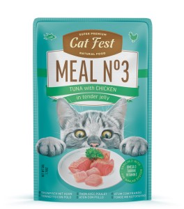 Cat Fest saszetka dla kota Meal No3 Tuna with chicken in jelly 50g