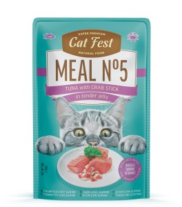 Cat Fest saszetka dla kota Meal No5 Tuna with crab in jelly 50g