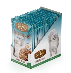 Cat Fest Saszetka dla kota Duck with Salmon in jelly 12x70g