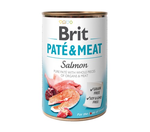 BRIT Pate & Meat Salmon Puszka 400g ŁOSOŚ