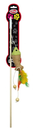 PET NOVA Zabawka dla Kota Wędka z Rybką i Piórkami 40cm