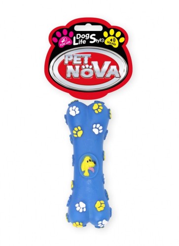 PET NOVA Zabawka dla Psa Kość w Łapki 15cm Niebieska