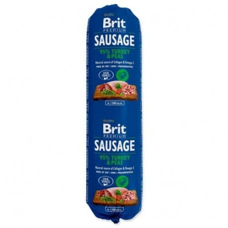BRIT Premium Sausage Indyk & Groszek 800g