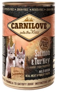 CARNILOVE Salmon Turkey Puppy ŁOSOŚ INDYK 12x400g