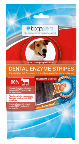 Bogadent DENTAL ENZYME STRIPES MEDIUM enzymatyczny przysmak dla psów średnich ras 100g